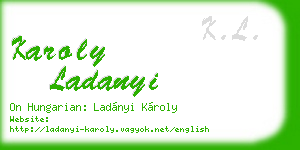 karoly ladanyi business card