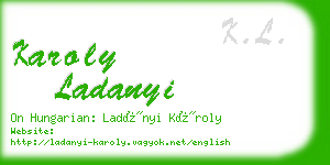 karoly ladanyi business card